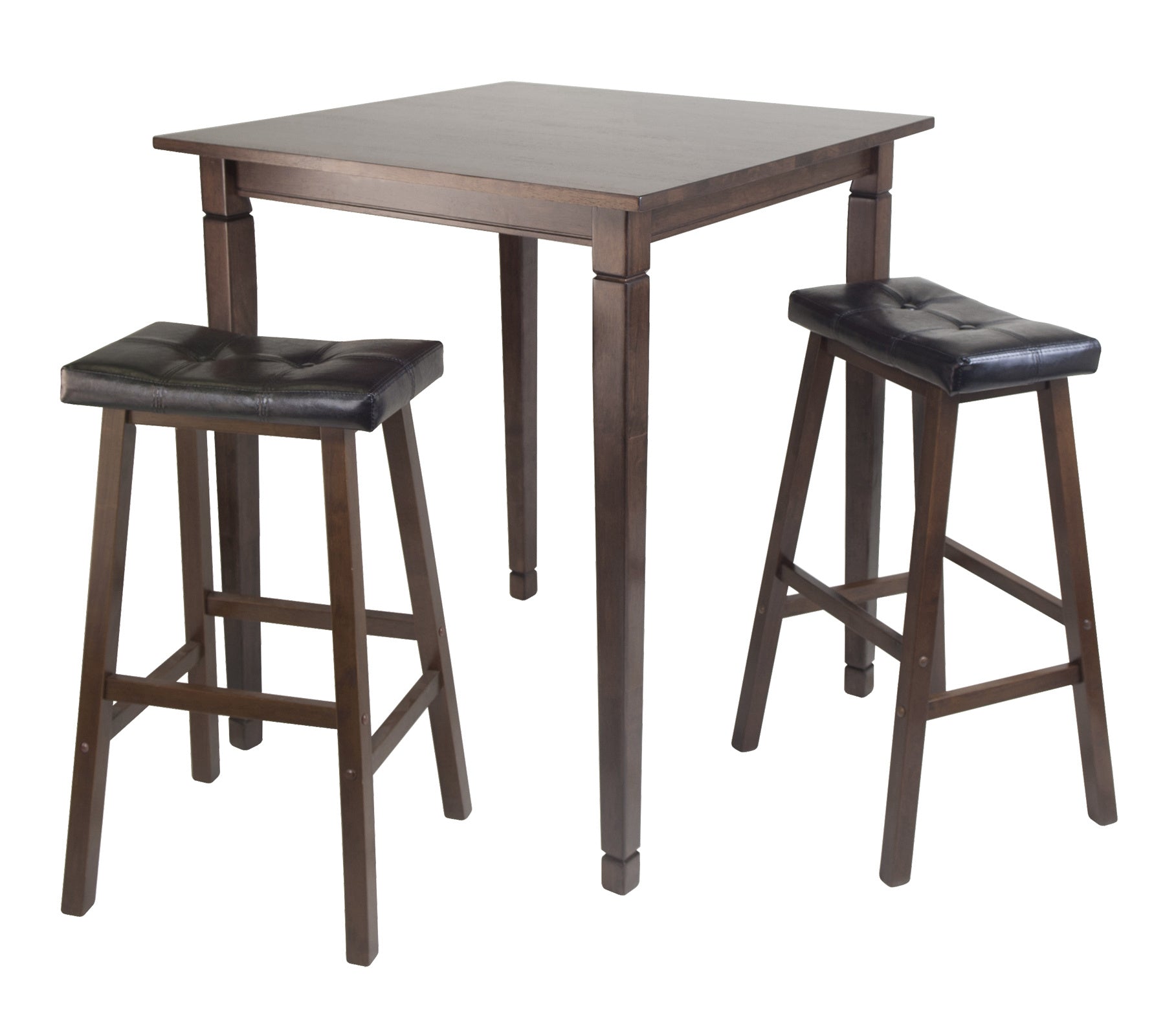 3pc Kingsgate High/Pub Dining Table with Cushioned Saddle Stool