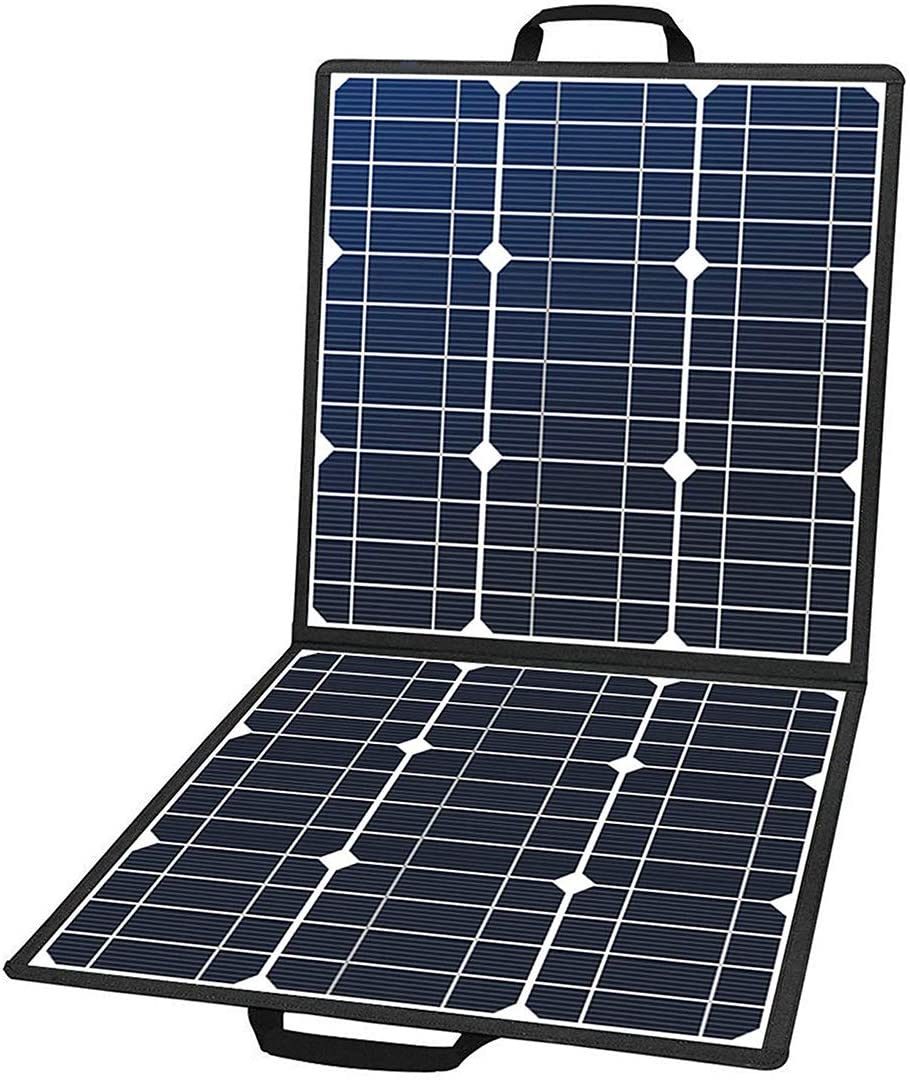 100W 18V Portable Solar Panel, Flashfish Foldable Solar Charger with 5V USB 18V DC Output Compatible with Portable Generator, Smartphones, Tablets and More