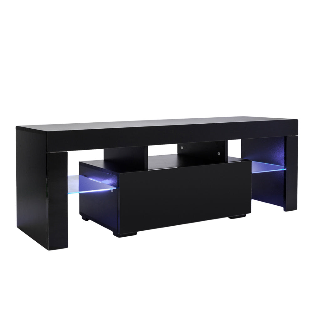 Elegant Household Decoration LED TV Cabinet with Single Drawer Black