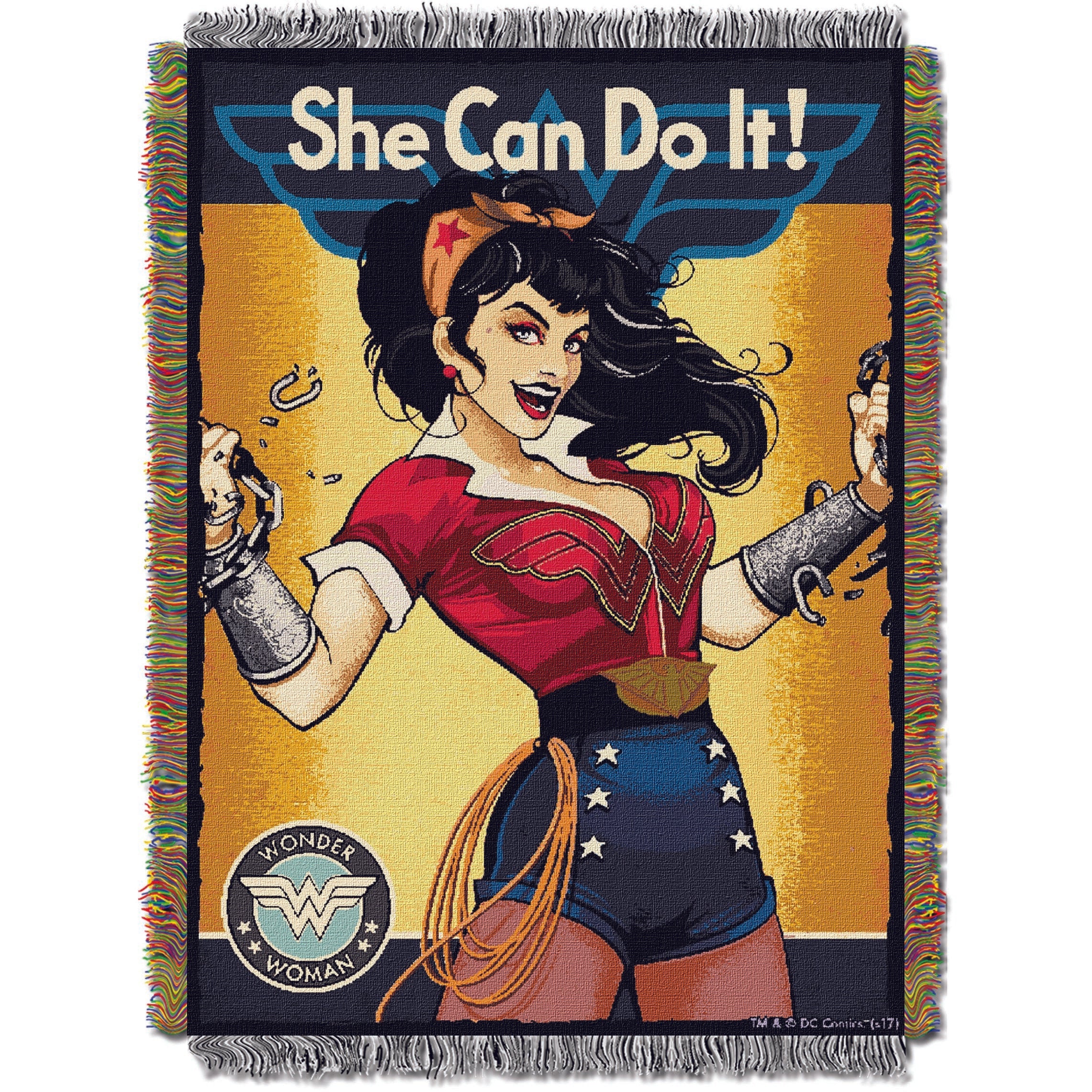 Wonder Woman - She Can Licensed 48x 60 Woven Tapestry Throw by The Northwest Company