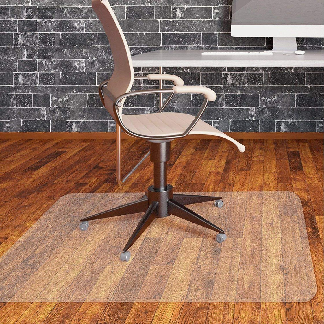 Direct Wicker Office Chair Mat for Hard Floor (30 "X 48" Rectangle), Transparent PVC Material