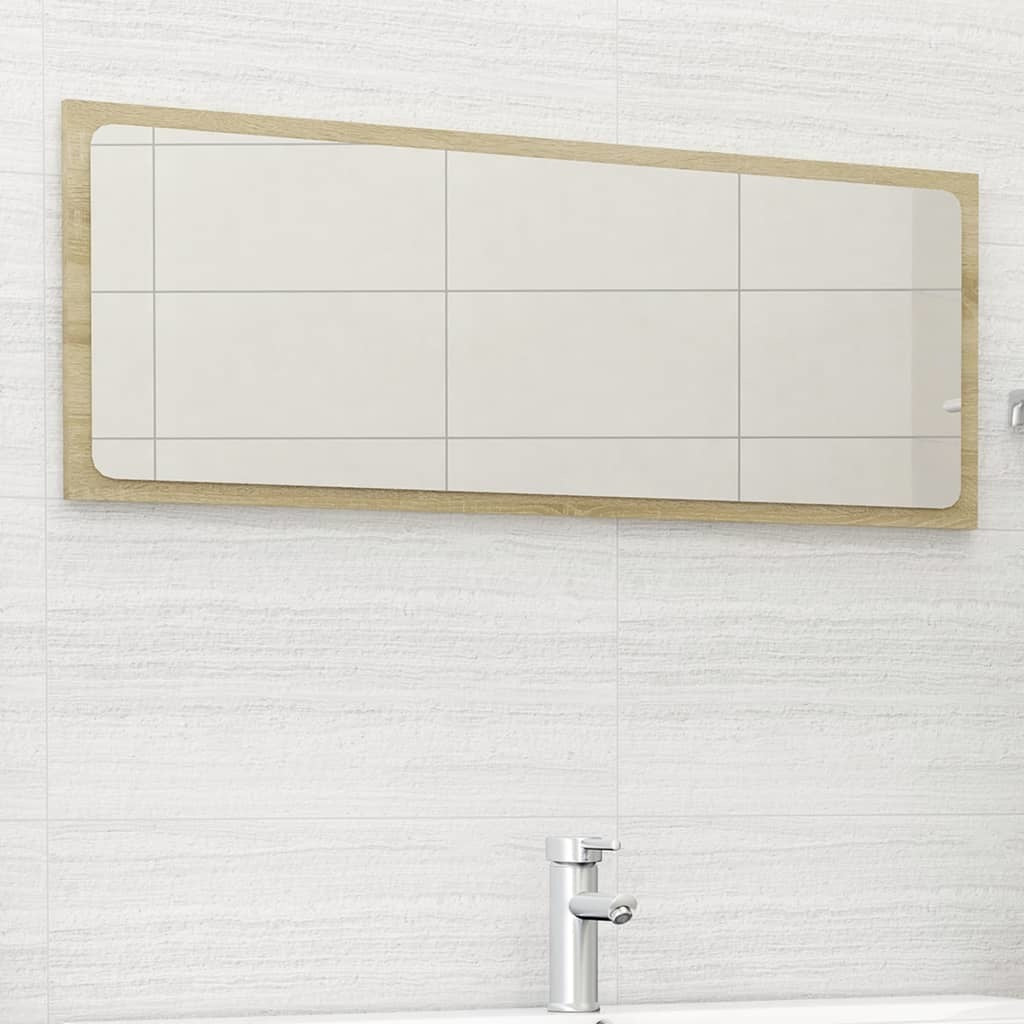 Bathroom Mirror Sonoma Oak 39.4"x0.6"x14.6" Engineered Wood