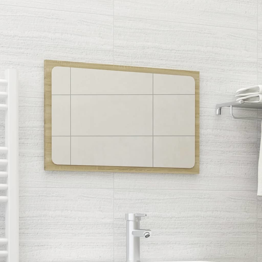 Bathroom Mirror Sonoma Oak 23.6"x0.6"x14.6" Engineered Wood