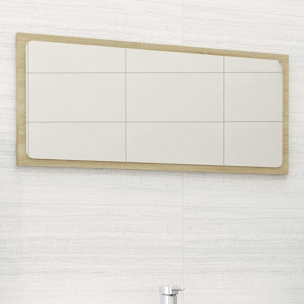 Bathroom Mirror Sonoma Oak 31.5"x0.6"x14.6" Engineered Wood