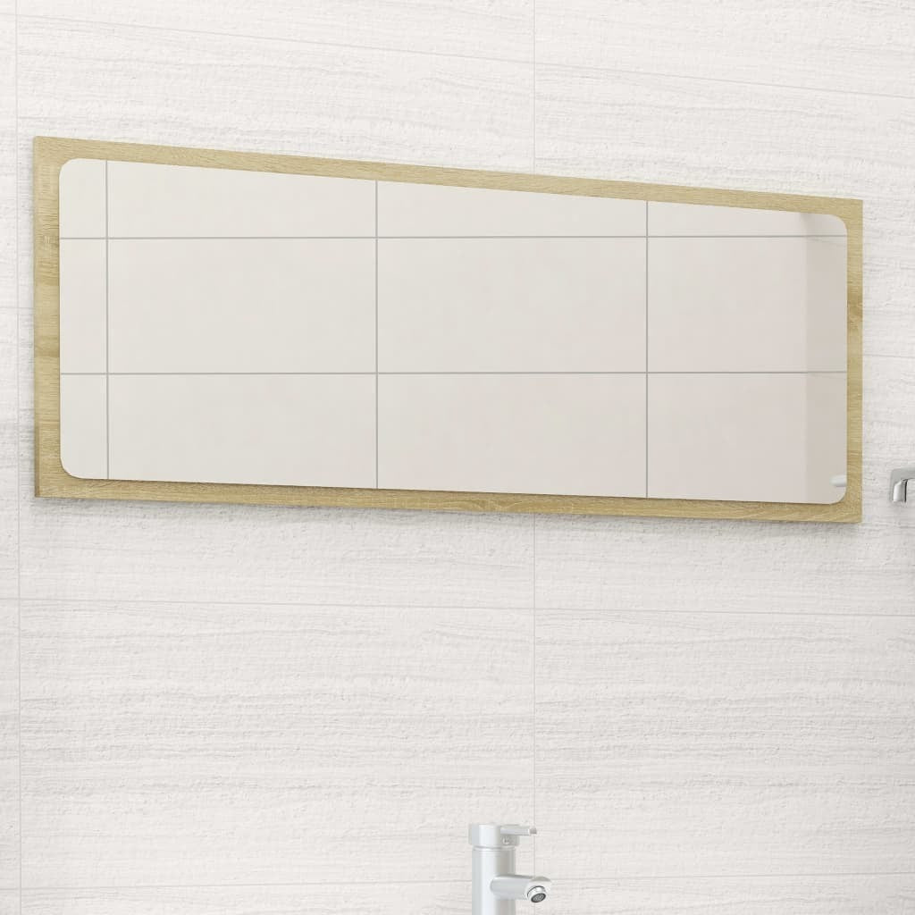 Bathroom Mirror Sonoma Oak 35.4"x0.6"x14.6" Engineered Wood