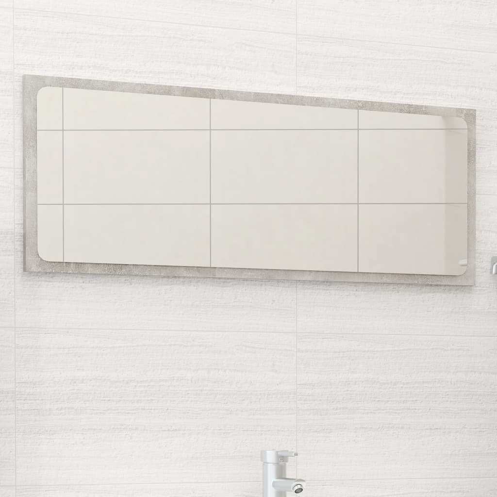 Bathroom Mirror Concrete Gray 35.4"x0.6"x14.6" Engineered Wood