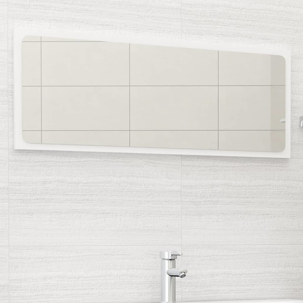 Bathroom Mirror White 39.4"x0.6"x14.6" Engineered Wood