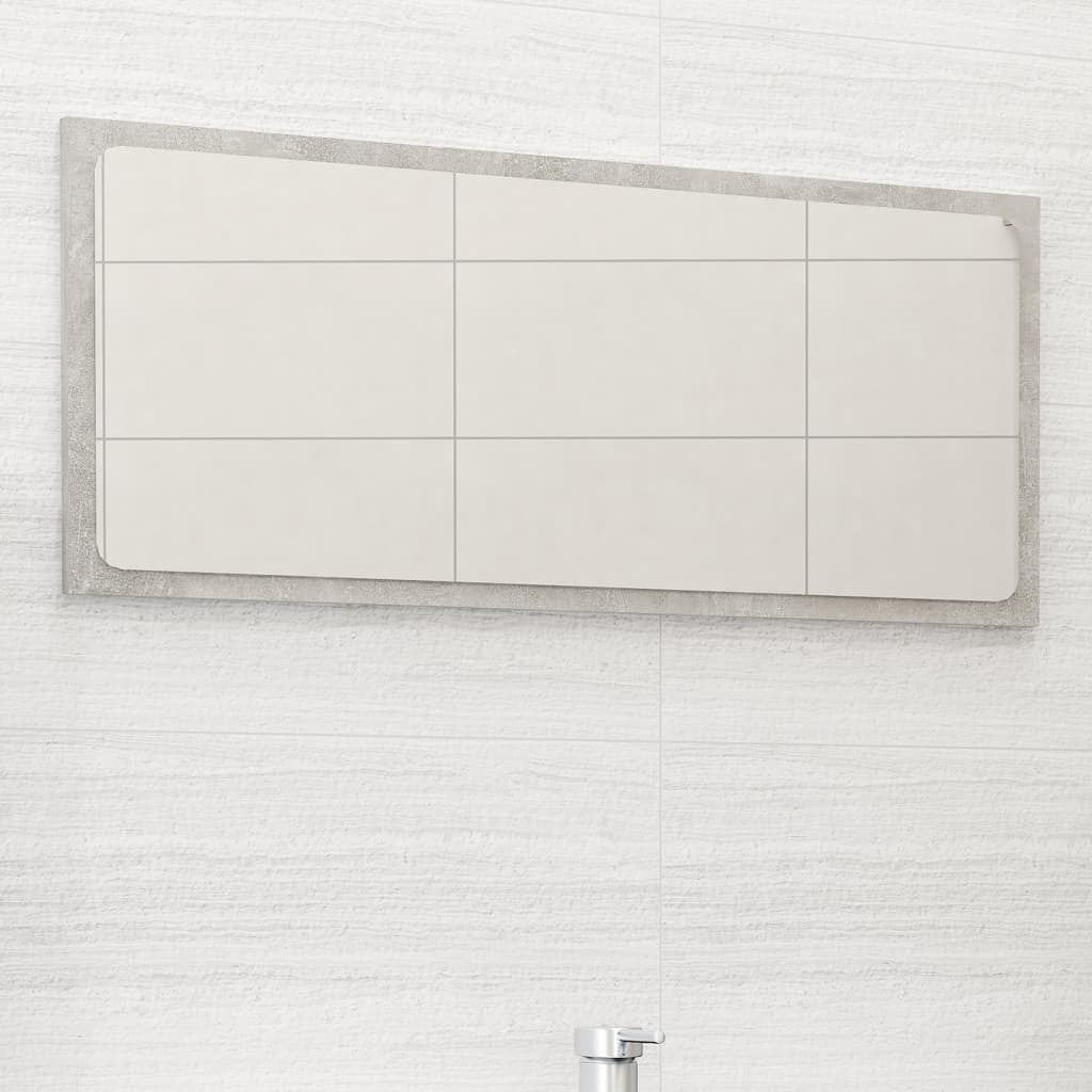 Bathroom Mirror Concrete Gray 31.5"x0.6"x14.6" Engineered Wood