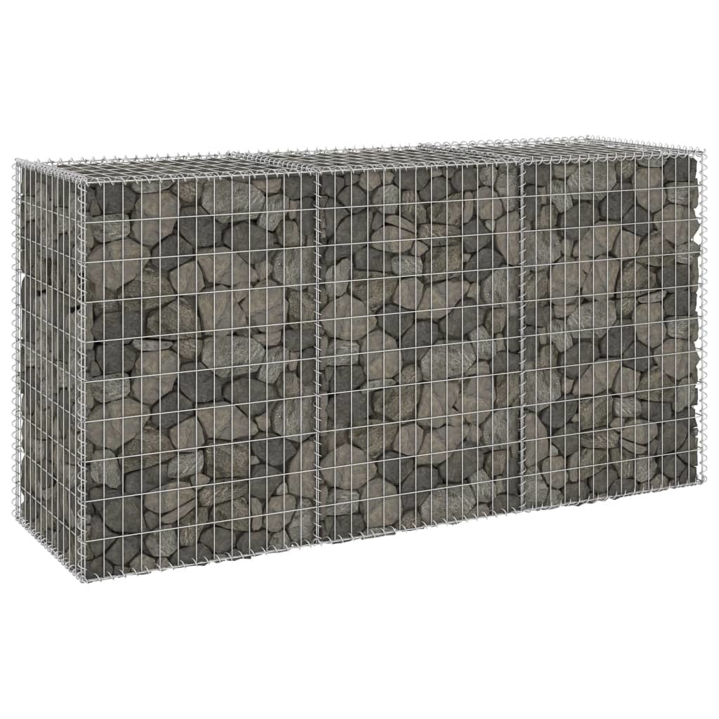 Gabion Wall with Covers Galvanized Steel 78.7"x23.6"x39.4"