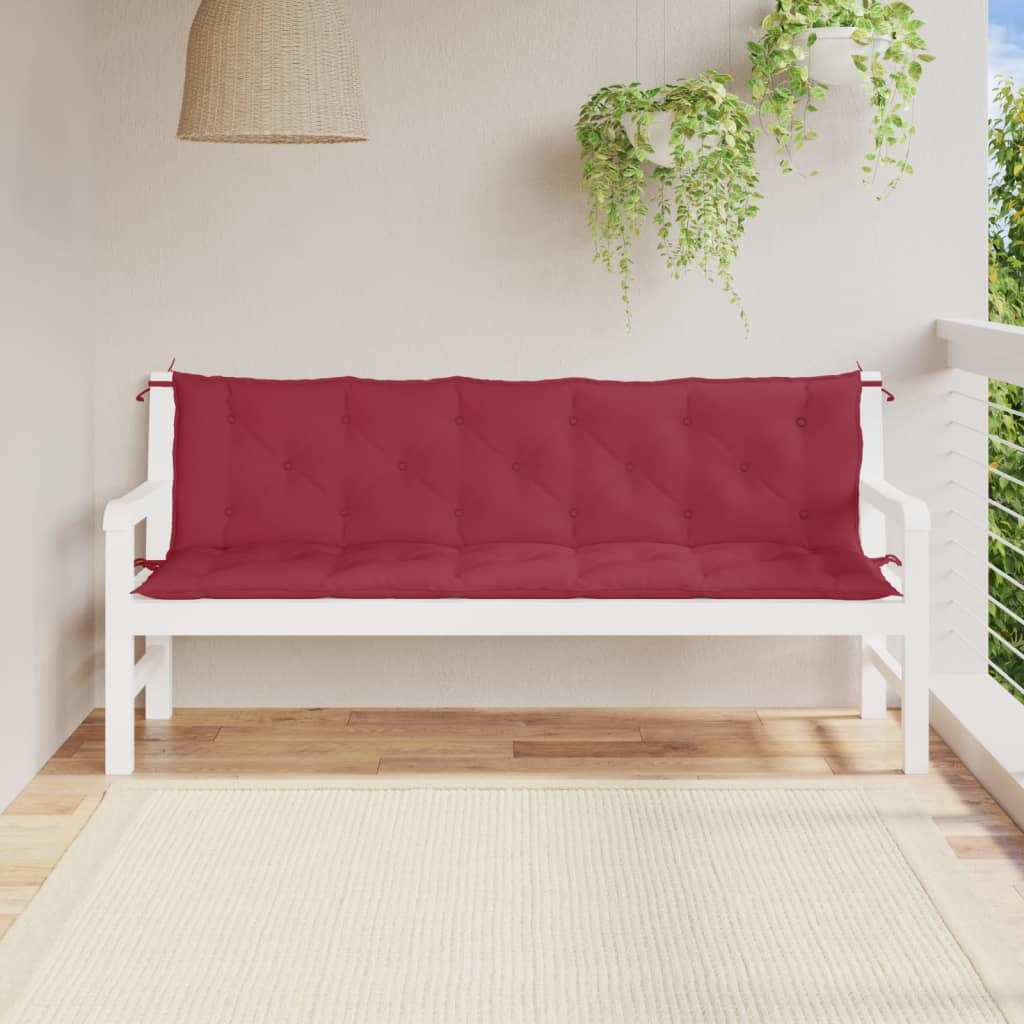 Garden Bench Cushions 2pcs Wine Red 70.9"x19.7"x2.8" Oxford Fabric