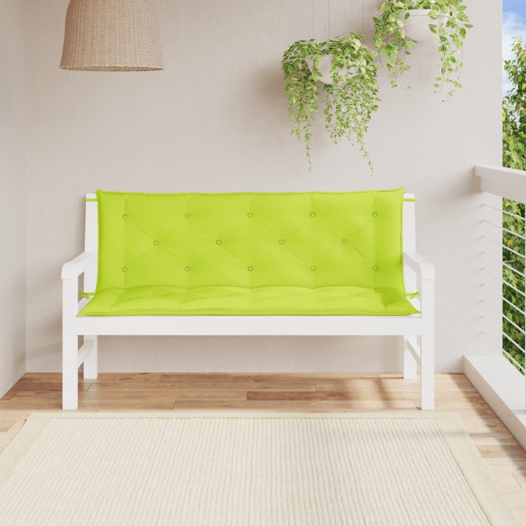 Garden Bench Cushions 2pcs Bright Green 59.1"x19.7"x2.8" Oxford Fabric