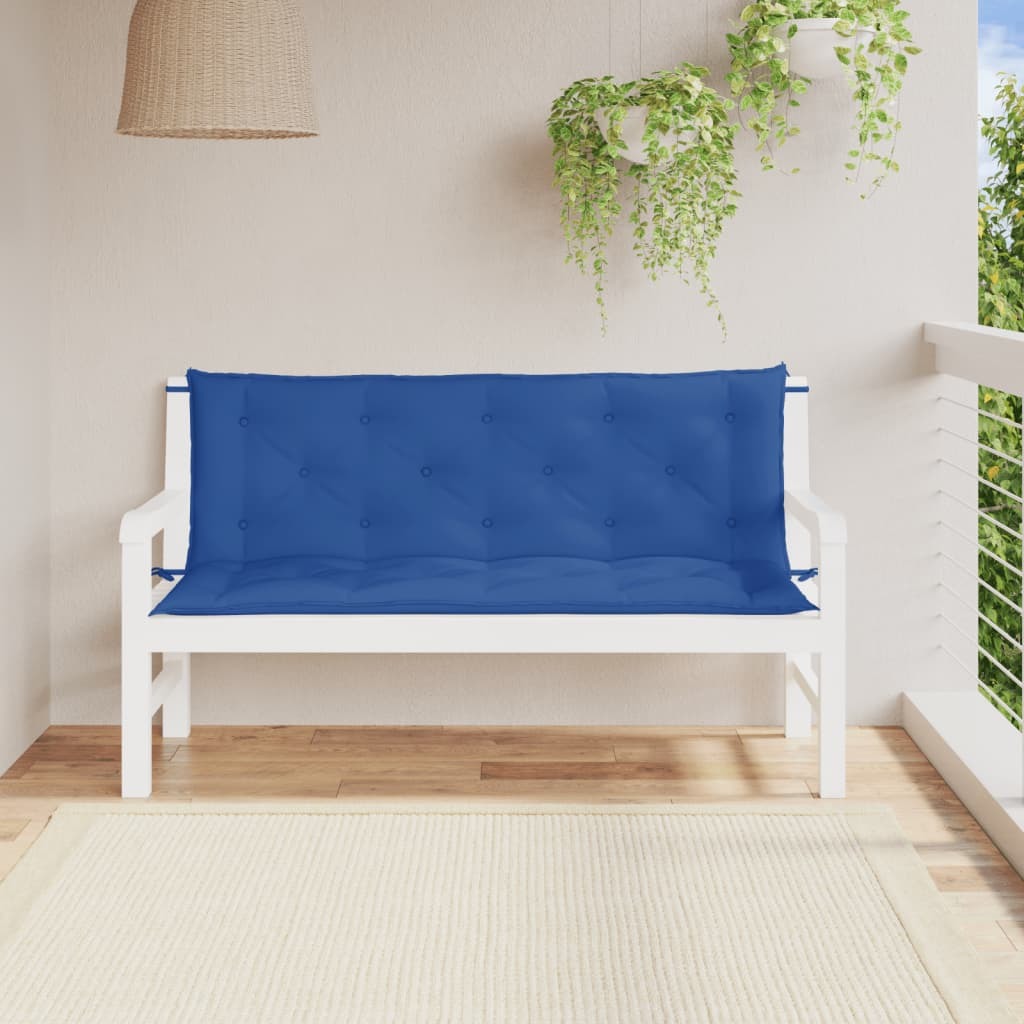 Garden Bench Cushions 2pcs Blue 59.1"x19.7"x2.8" Oxford Fabric