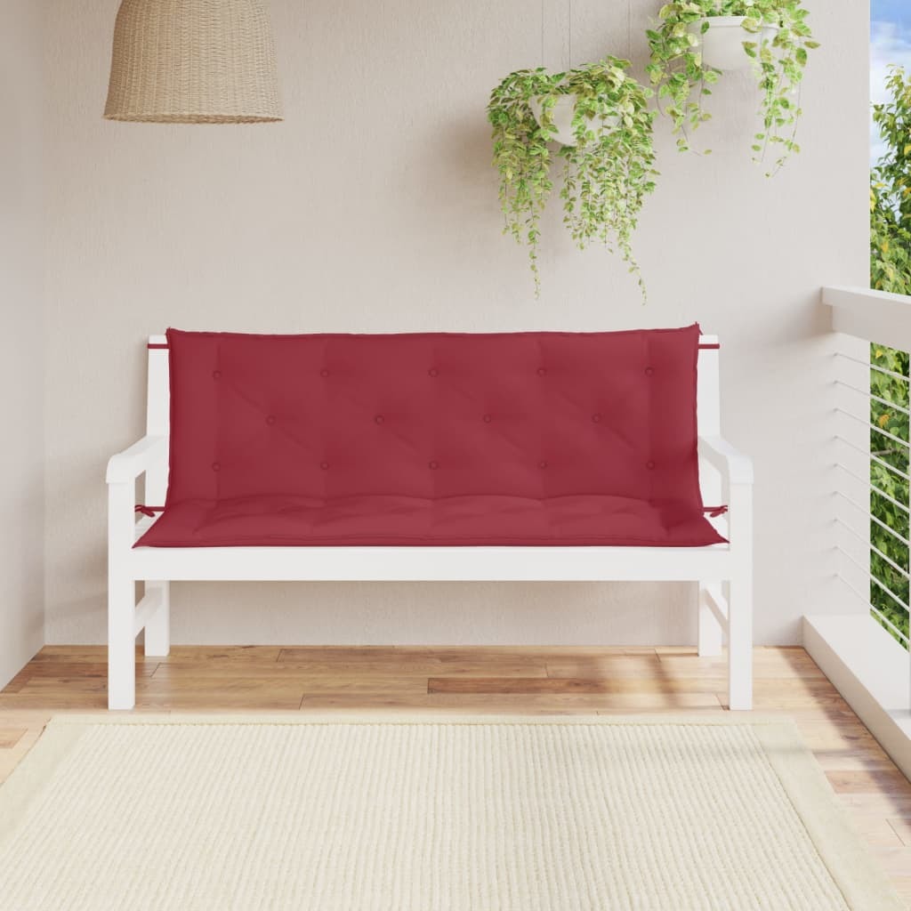 Garden Bench Cushions 2pcs Wine Red 59.1"x19.7"x2.8" Oxford Fabric