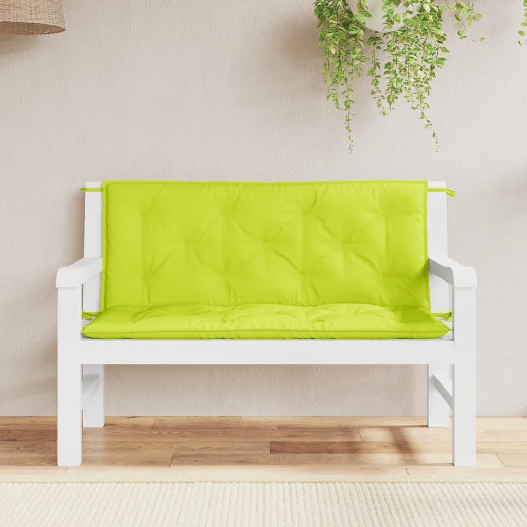 Garden Bench Cushions 2pcs Bright Green 47.2"x19.7"x2.8" Oxford Fabric