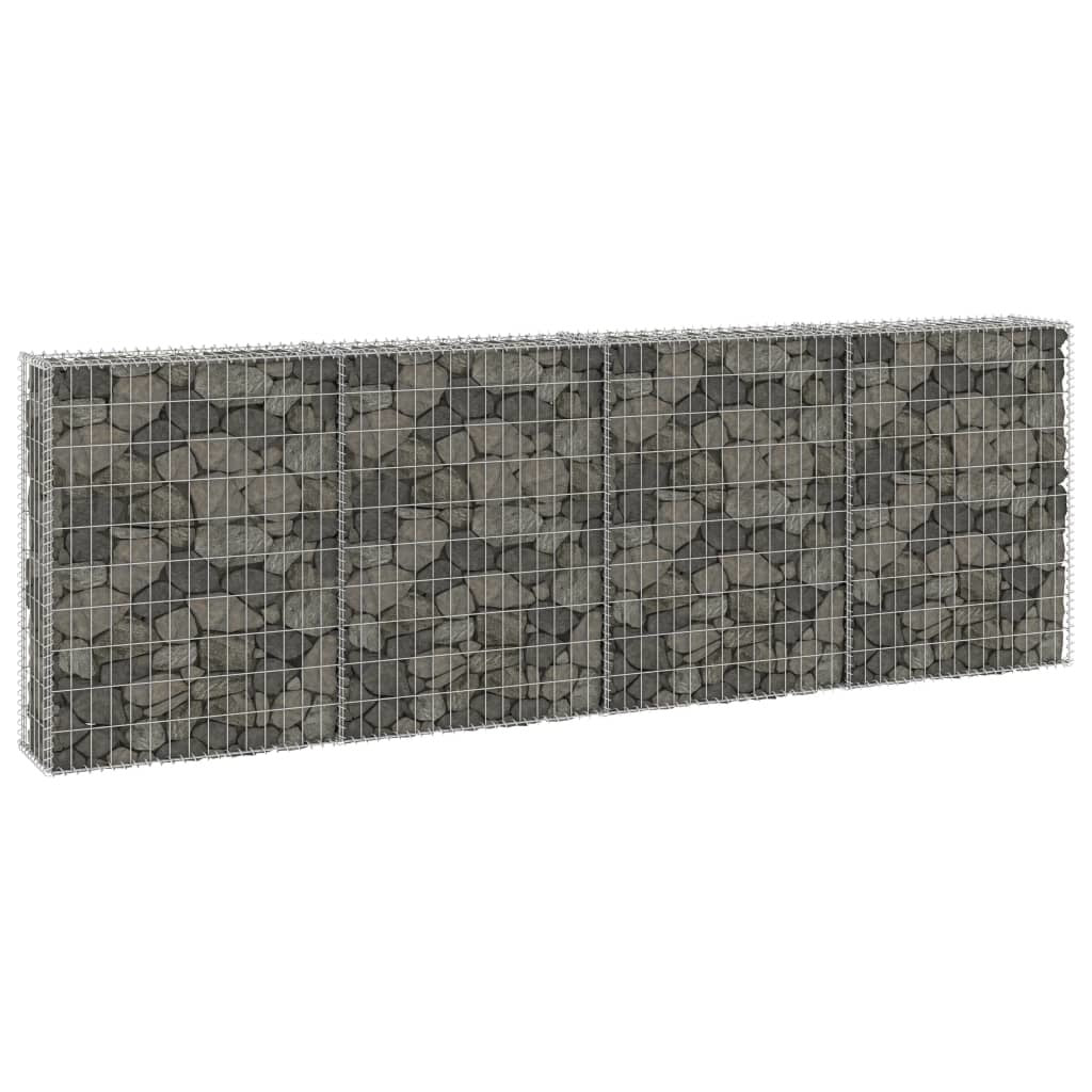 Gabion Wall with Covers Galvanized Steel 118.1"x11.8"x39.4"