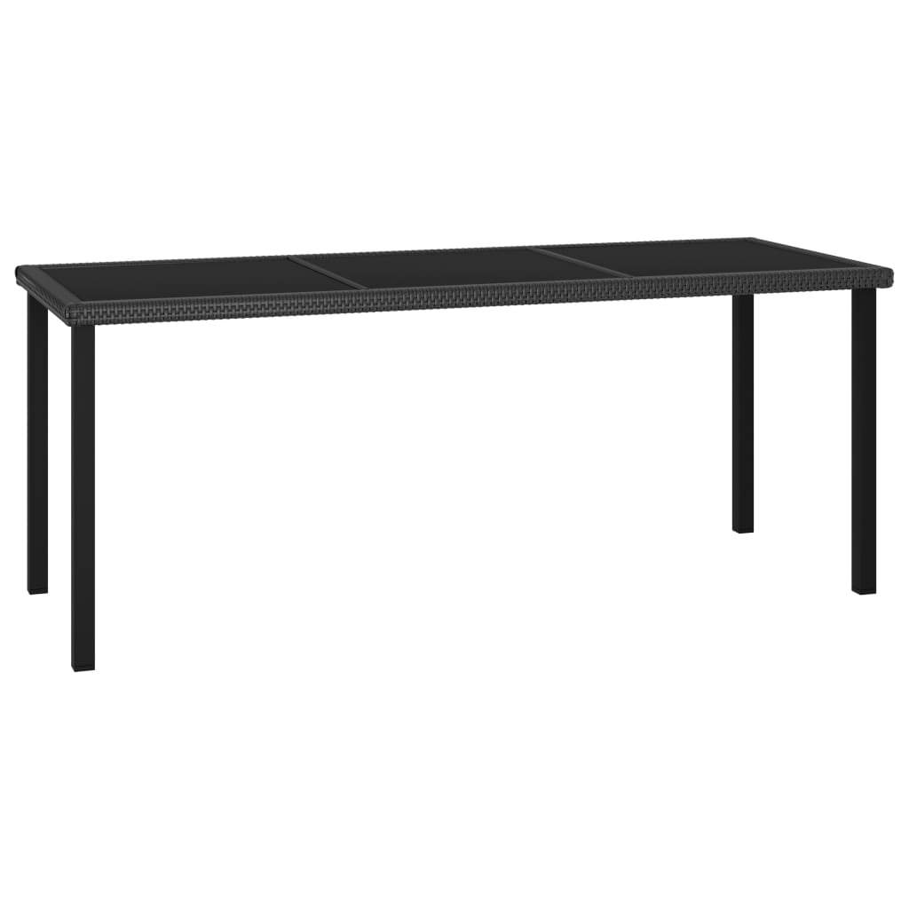 Patio Dining Table Black 70.9"x27.6"x28.7" Poly Rattan