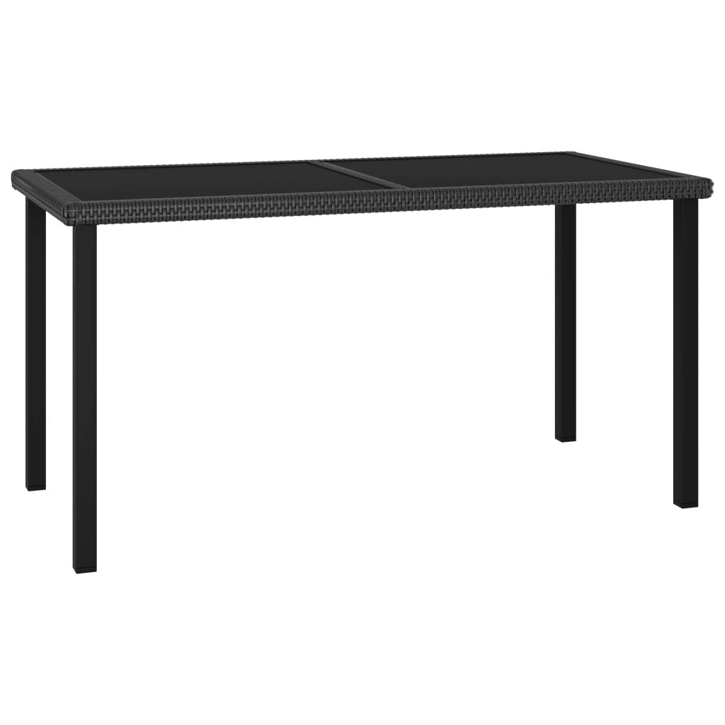 Patio Dining Table Black 55.1"x27.6"x28.7" Poly Rattan