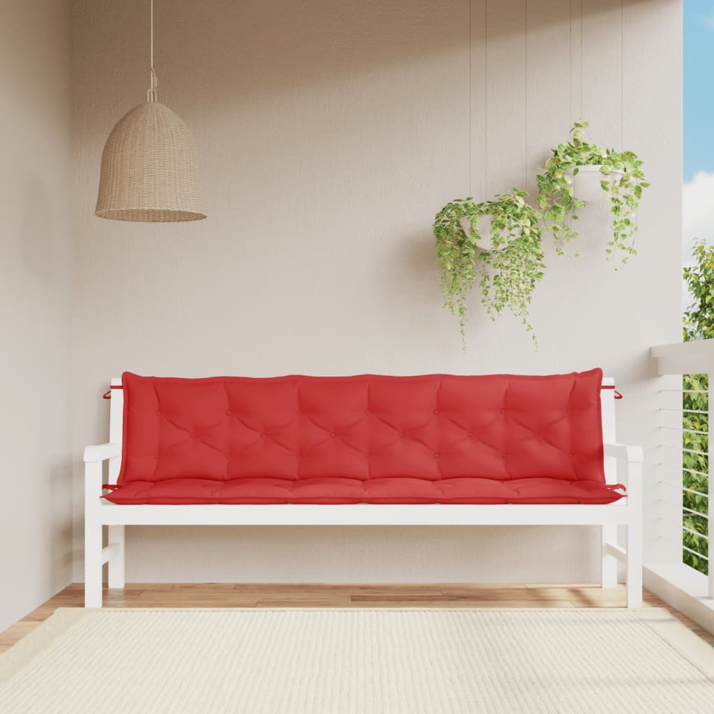 Garden Bench Cushions 2pcs Red 78.7"x19.7"x2.8" Oxford Fabric