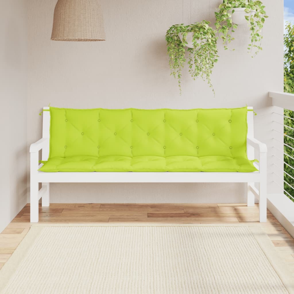 Garden Bench Cushions 2pcs Bright Green 70.9"x19.7"x2.8" Oxford Fabric