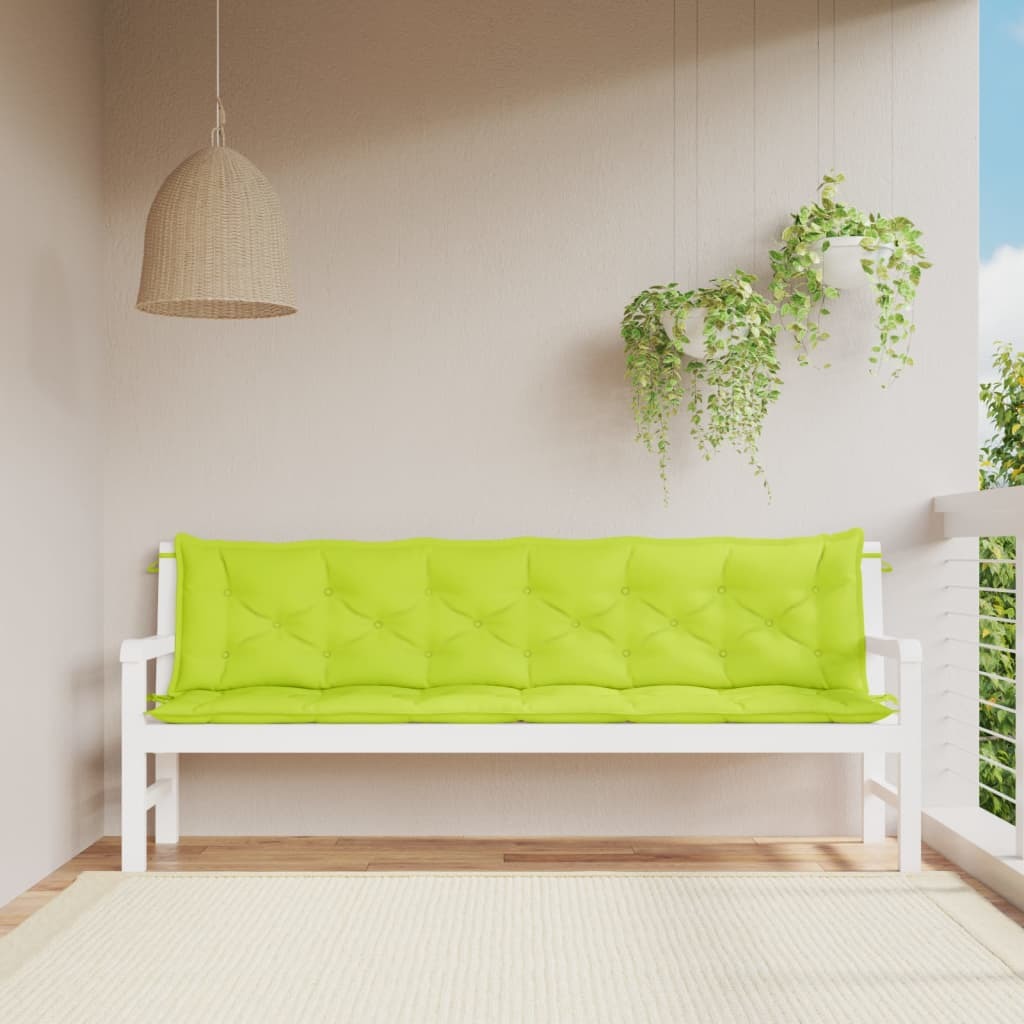 Garden Bench Cushions 2pcs Bright Green 78.7"x19.7"x2.8" Oxford Fabric