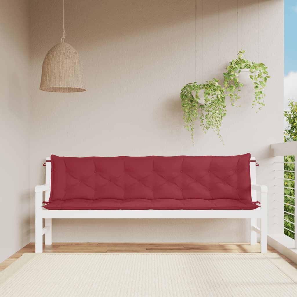 Garden Bench Cushions 2pcs Wine Red 78.7"x19.7"x2.8" Oxford Fabric