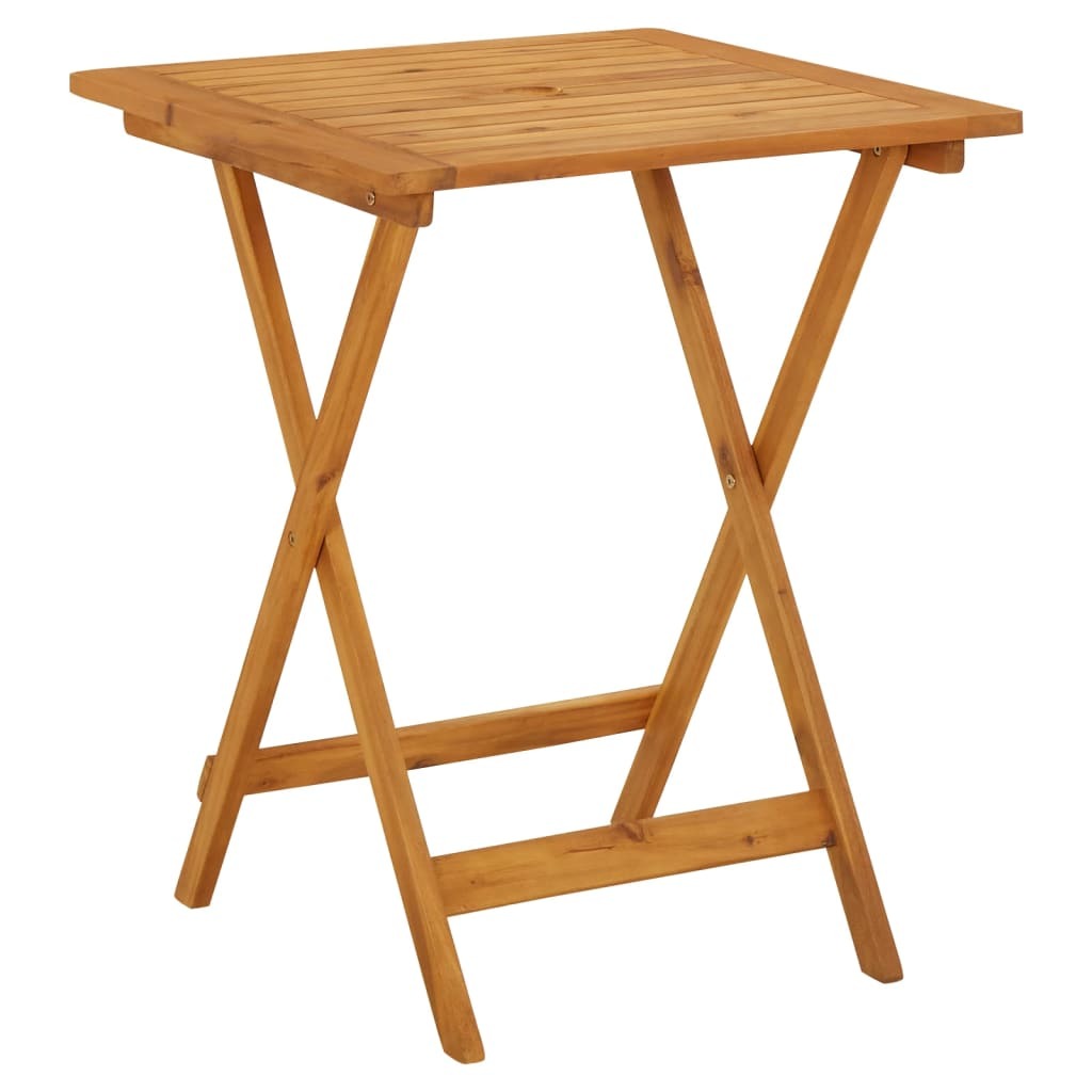 Folding Patio Table 23.6"x23.6"x29.5" Solid Acacia Wood