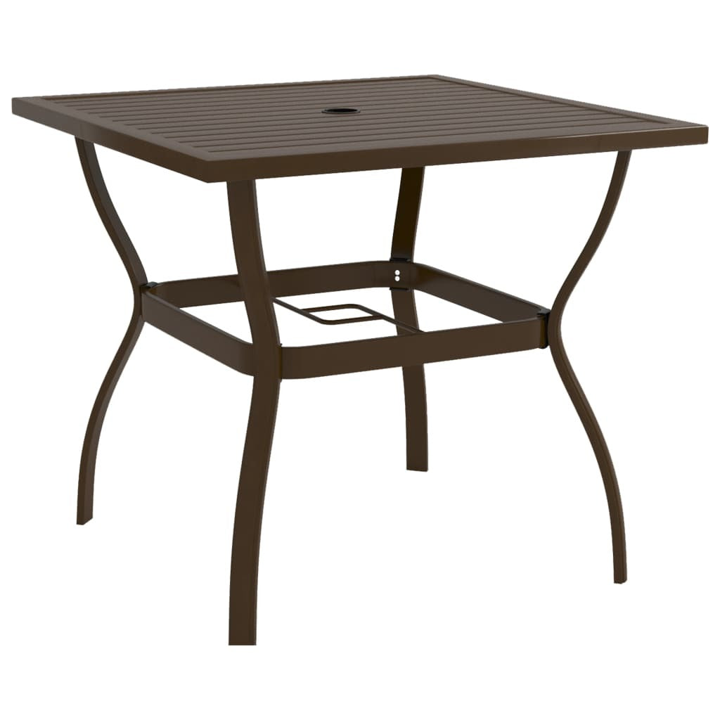 Patio Table Brown 32.1"x32.1"x28.3" Steel