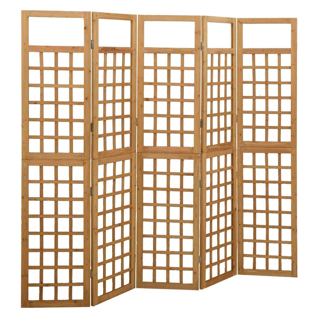 5-Panel Room Divider/Trellis Solid Fir Wood 79.3"x70.9"