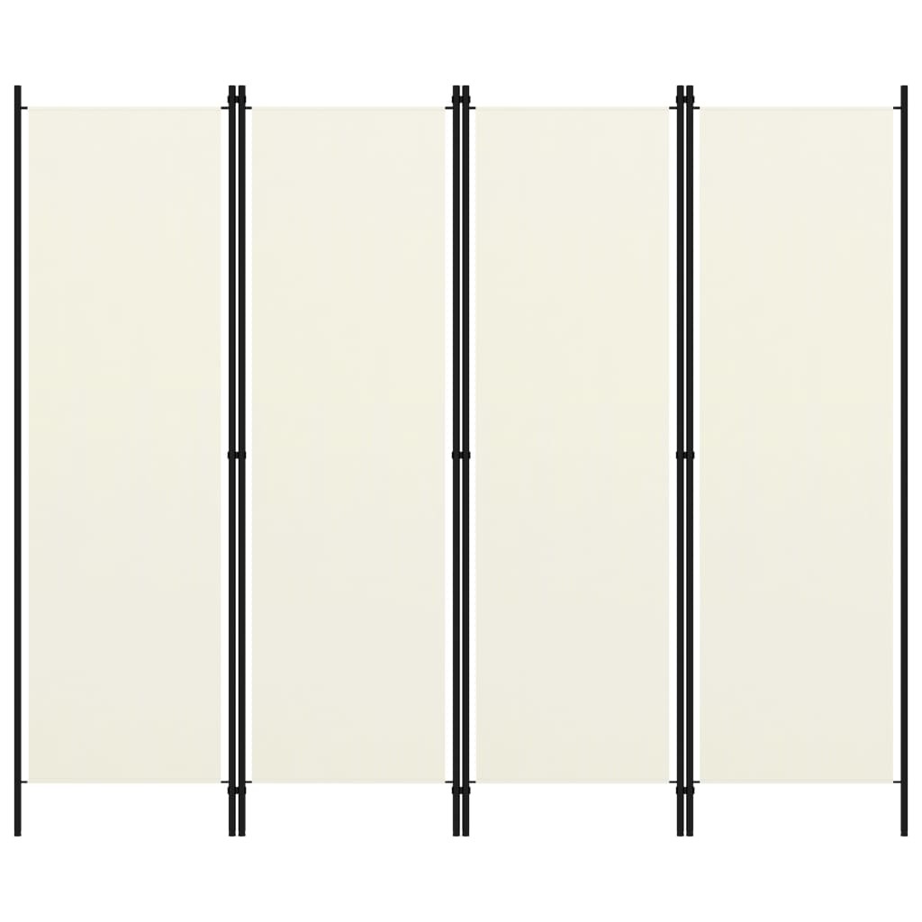 4-Panel Room Divider Cream White 78.7"x70.9"