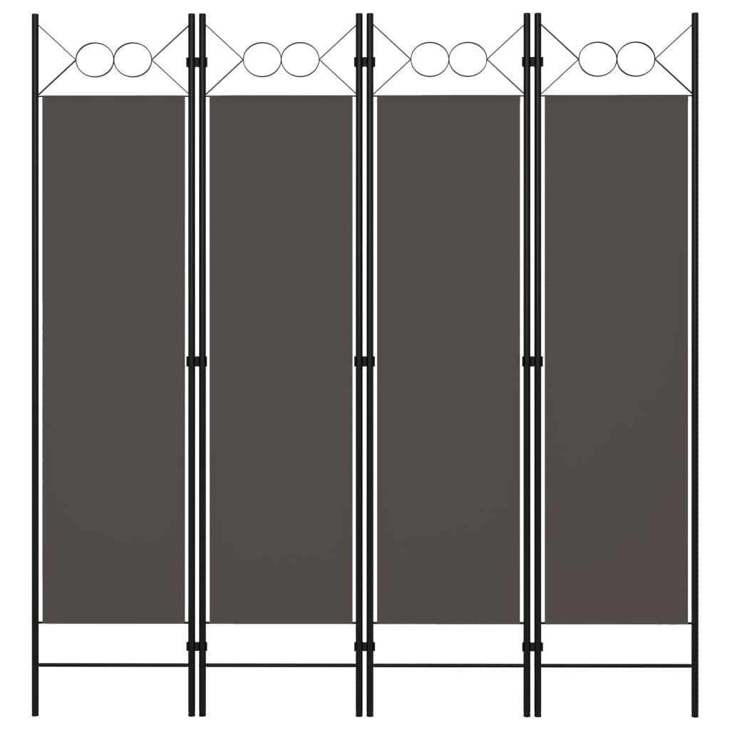 4-Panel Room Divider Anthracite 63"x70.9"