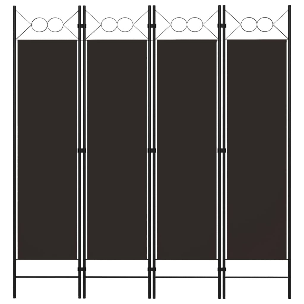 4-Panel Room Divider Brown 63"x70.9"