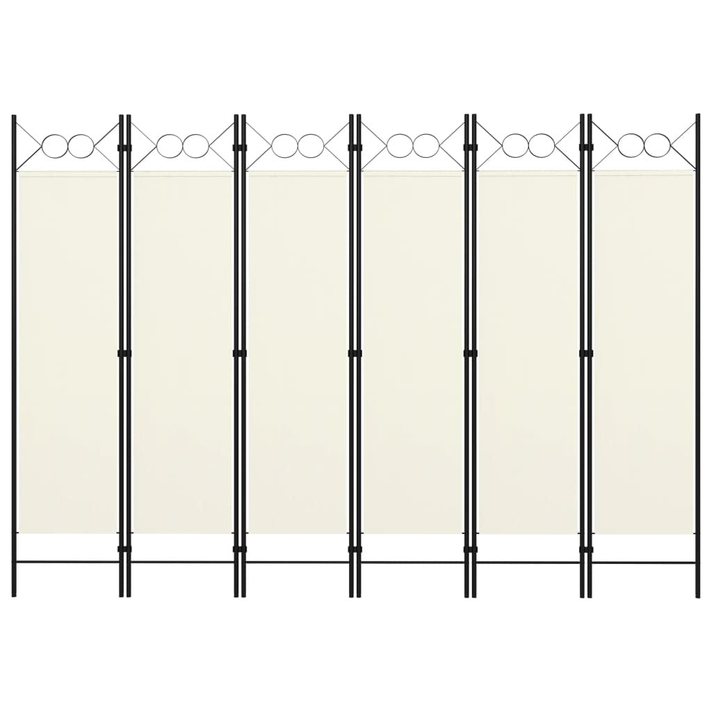 6-Panel Room Divider Cream White 94.5"x70.9"