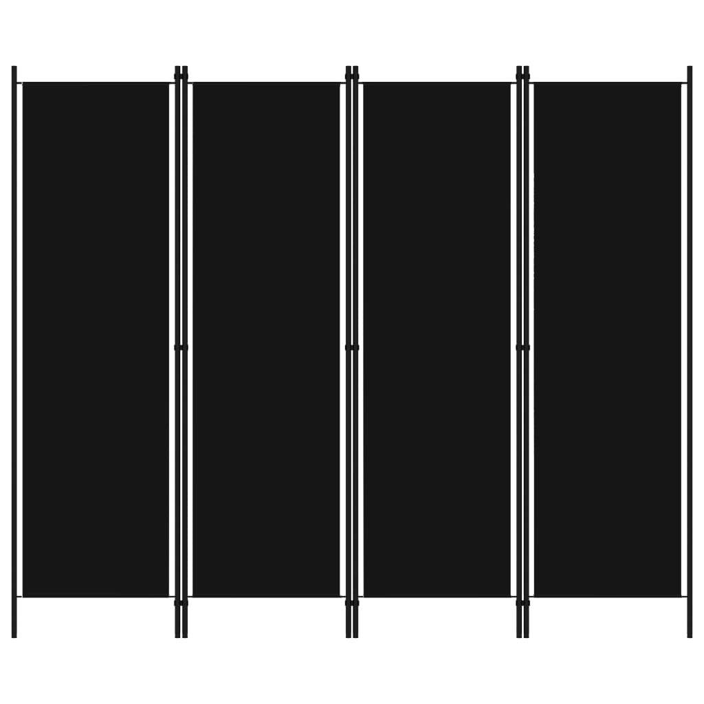 4-Panel Room Divider Black 78.7"x70.9"