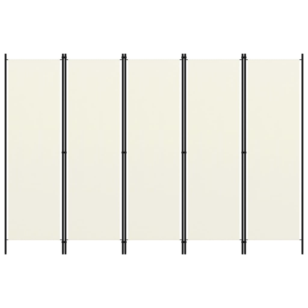 5-Panel Room Divider Cream White 98.4"x70.9"