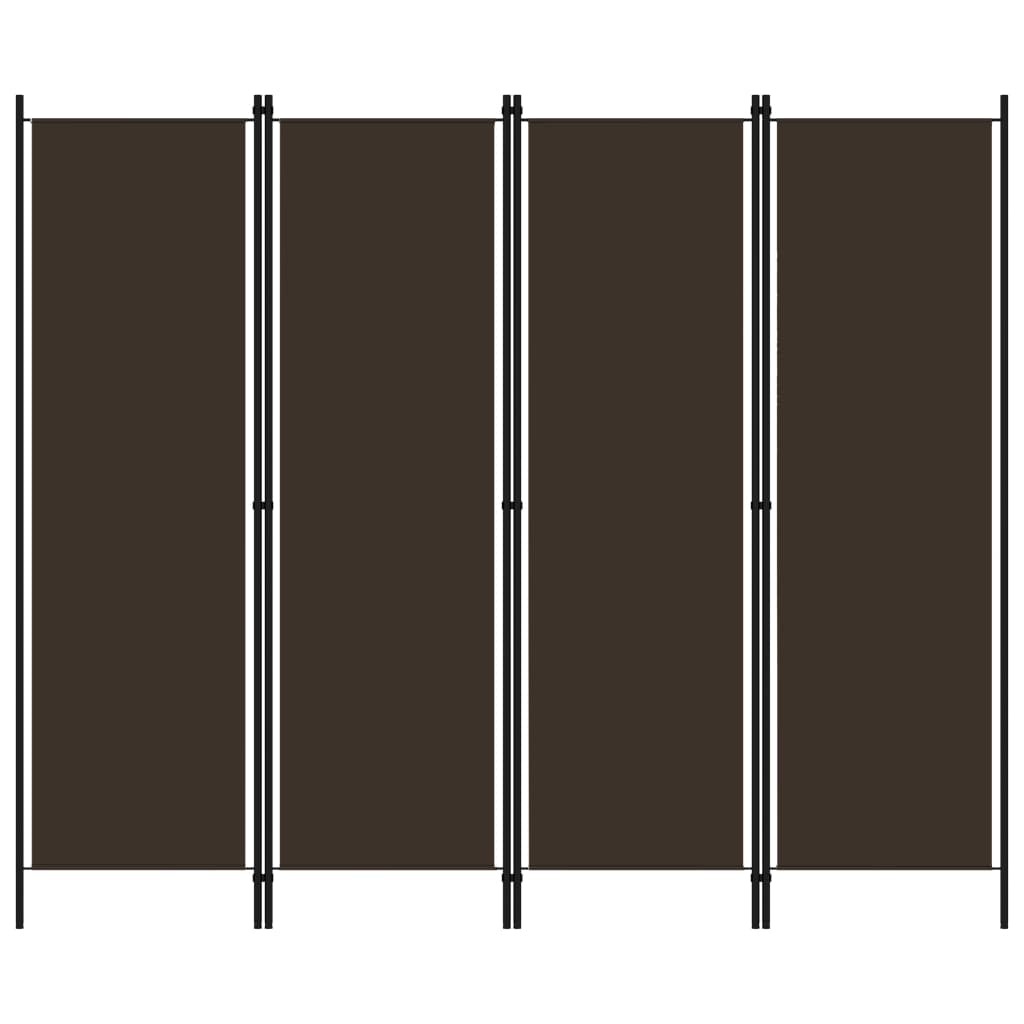 4-Panel Room Divider Brown 78.7"x70.9"