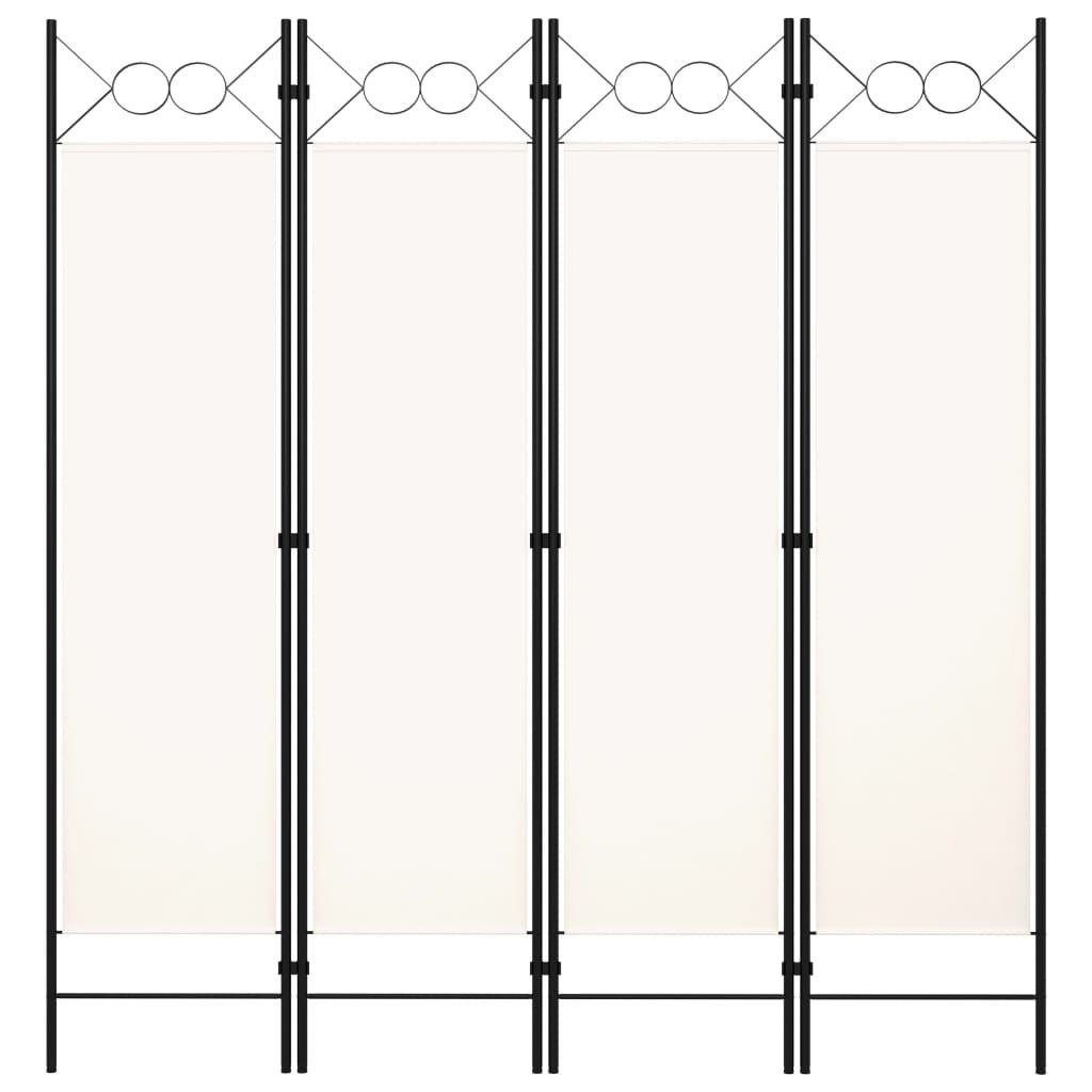 4-Panel Room Divider Cream White 63"x70.9"