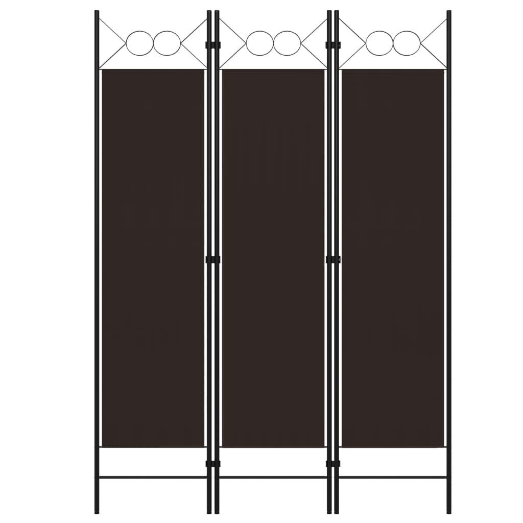 3-Panel Room Divider Brown 47.2"x70.9"