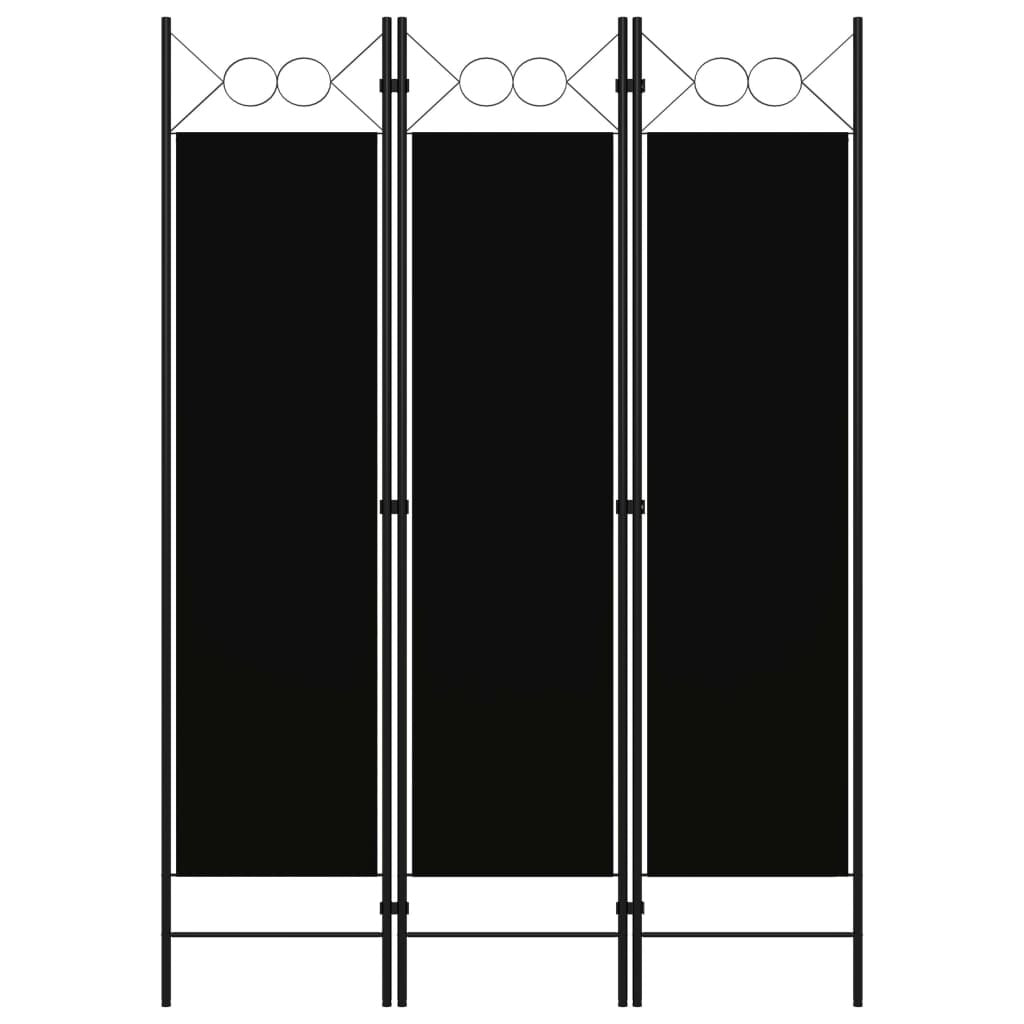 3-Panel Room Divider Black 47.2"x70.9"