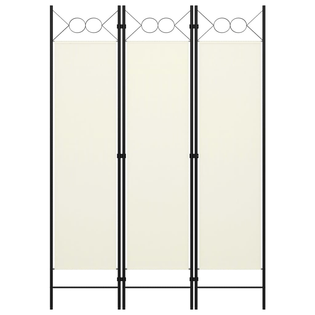 3-Panel Room Divider Cream White 47.2"x70.9"