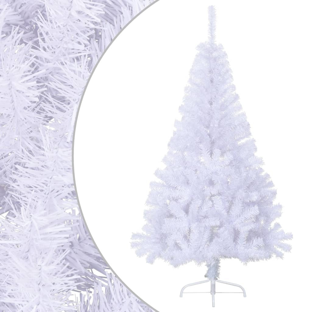 Artificial Half Christmas Tree with Stand White 4 ft PVC