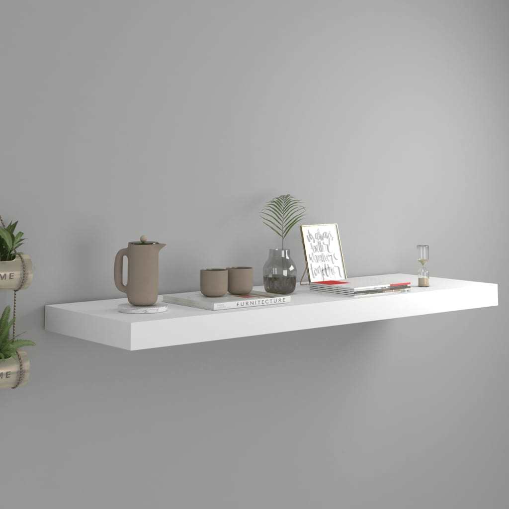 Floating Wall Shelf White 31.5"x9.3"x1.5" MDF