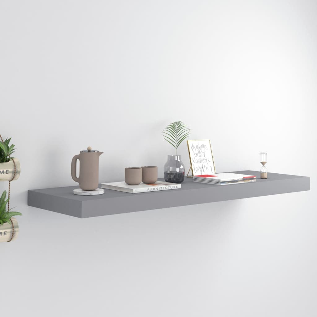 Floating Wall Shelf Gray 31.5"x9.3"x1.5" MDF