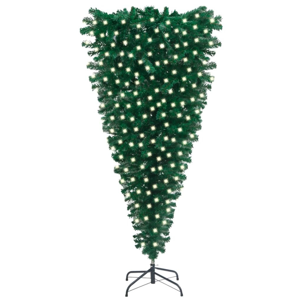 Upside-down Artificial Pre-lit Christmas Tree Green 82.7"