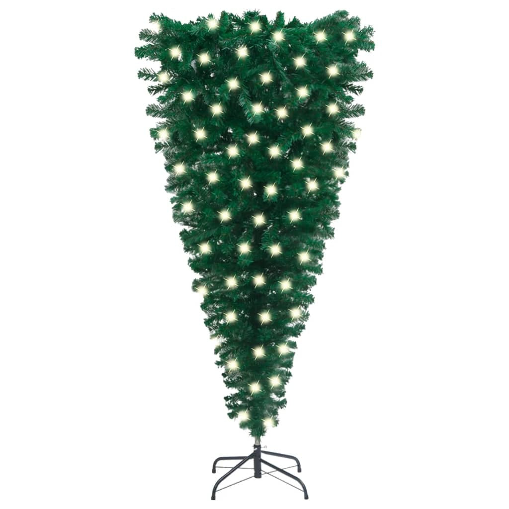 Upside-down Artificial Pre-lit Christmas Tree Green 47.2"