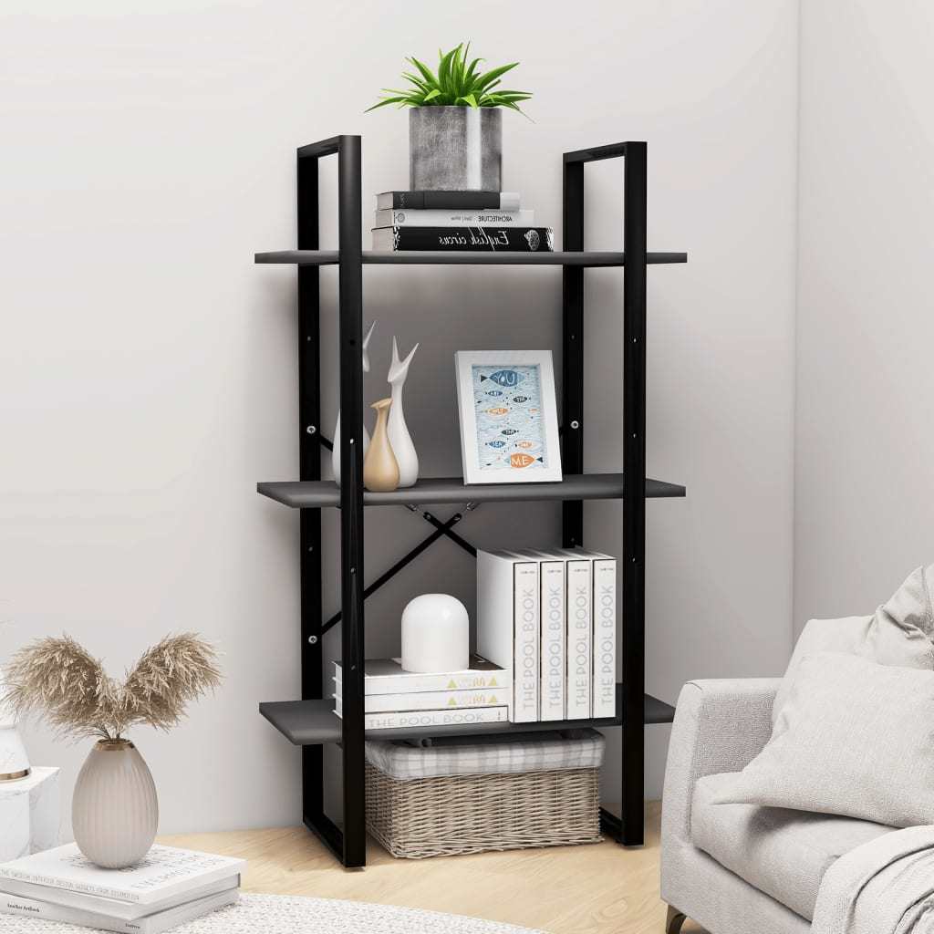 Storage Shelf Gray 23.6"x11.8"x41.3" Engineered Wood