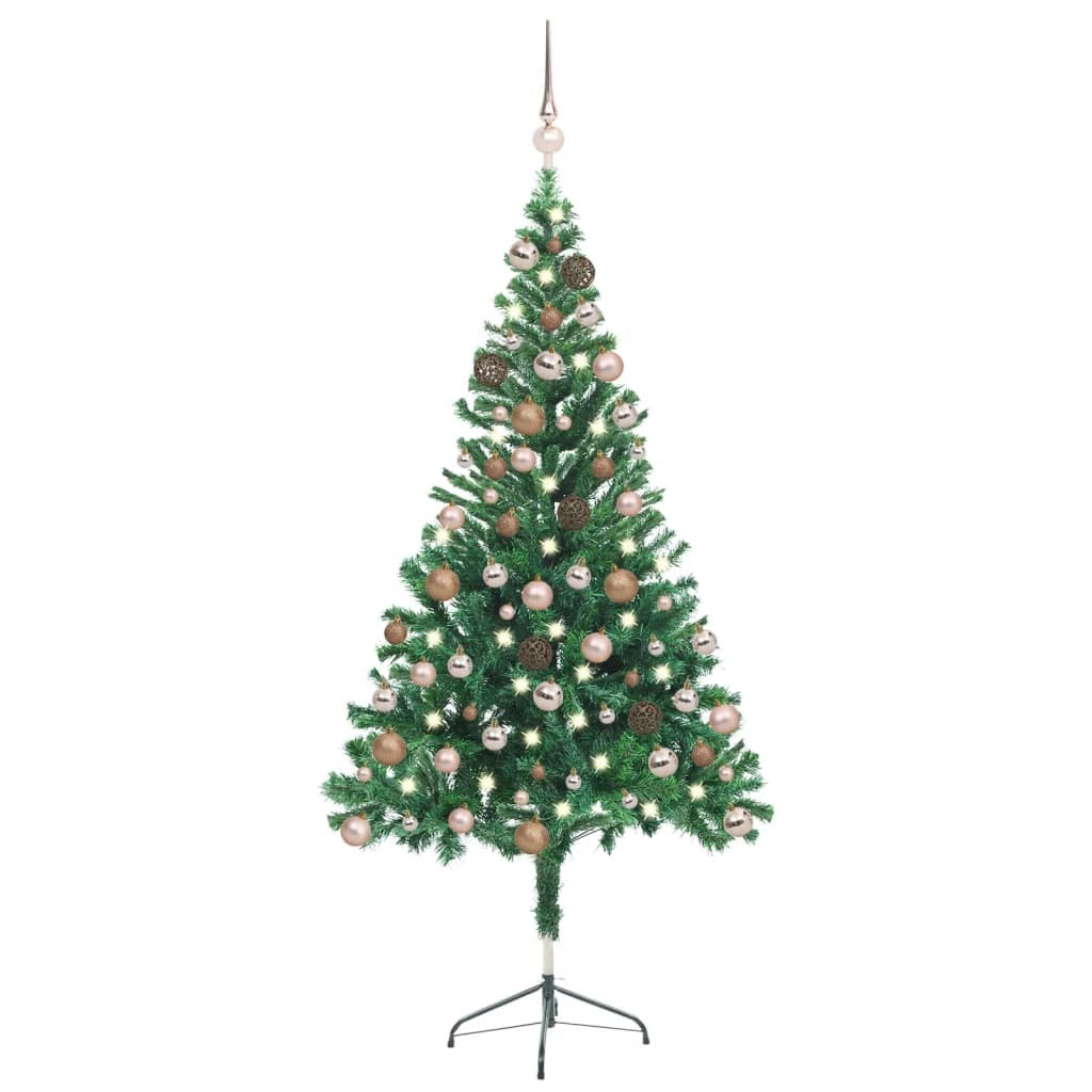 Artificial Pre-lit Christmas Tree with Ball Set 59.1" 380 Branches