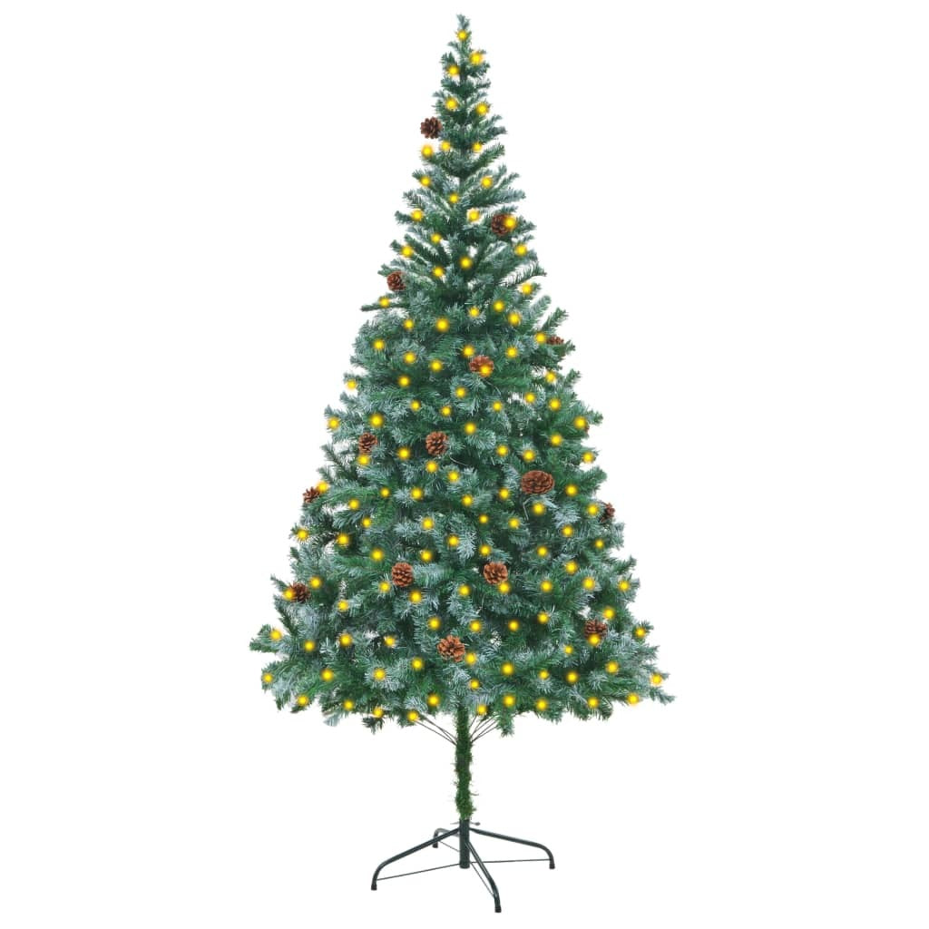 Artificial Pre-lit Christmas Tree with Pinecones 82.7"