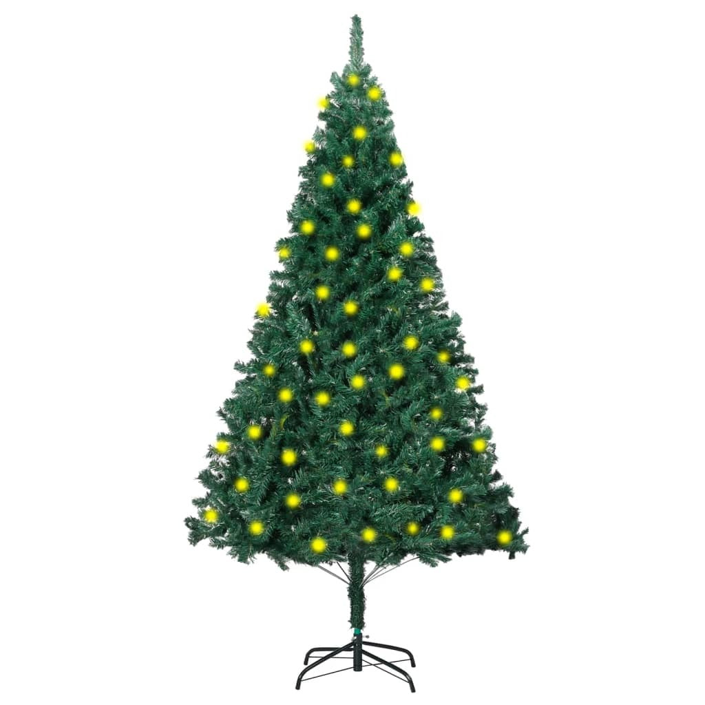 Artificial Pre-lit Christmas Tree with Thick Branches Green 70.9"