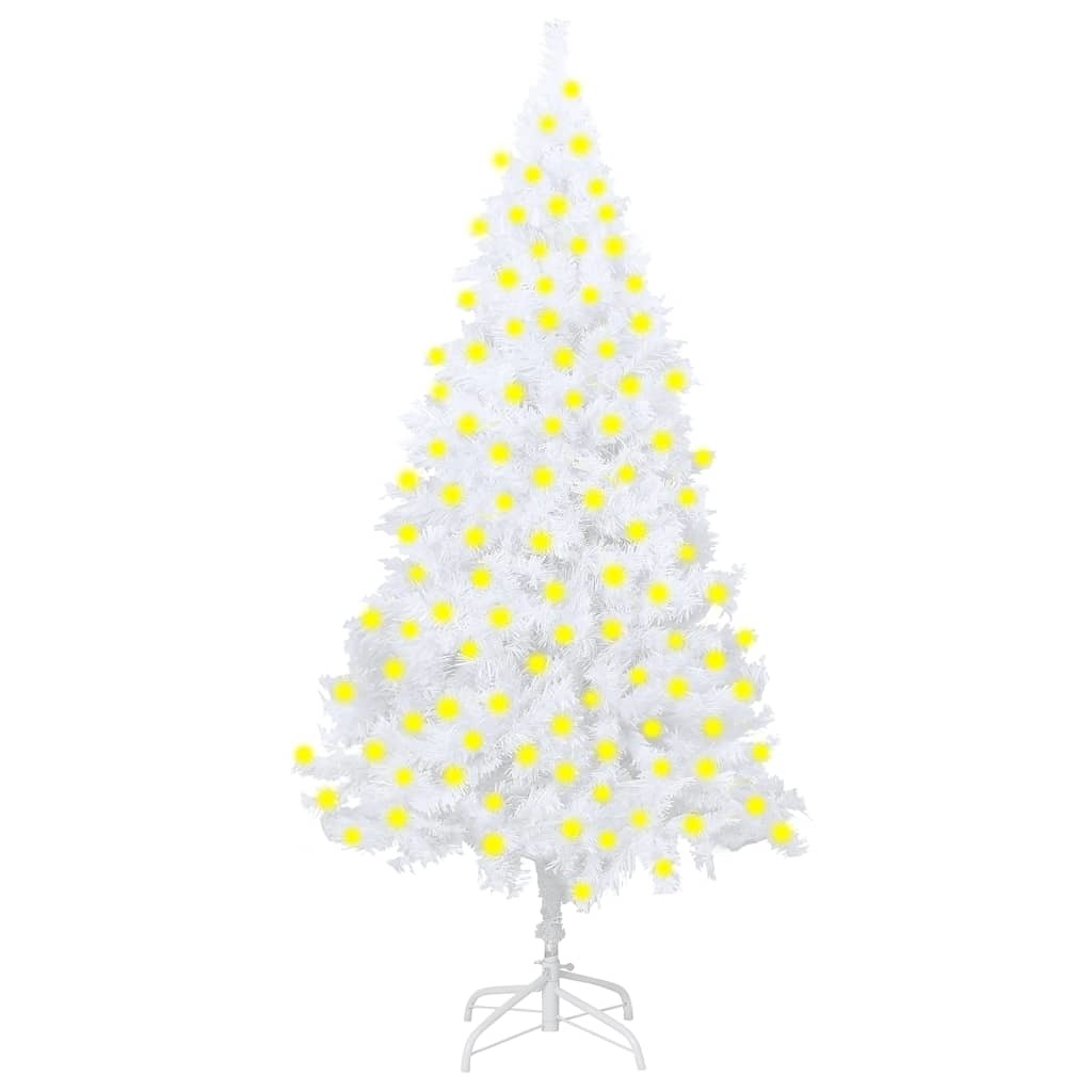 Artificial Pre-lit Christmas Tree with Thick Branches White 82.7"