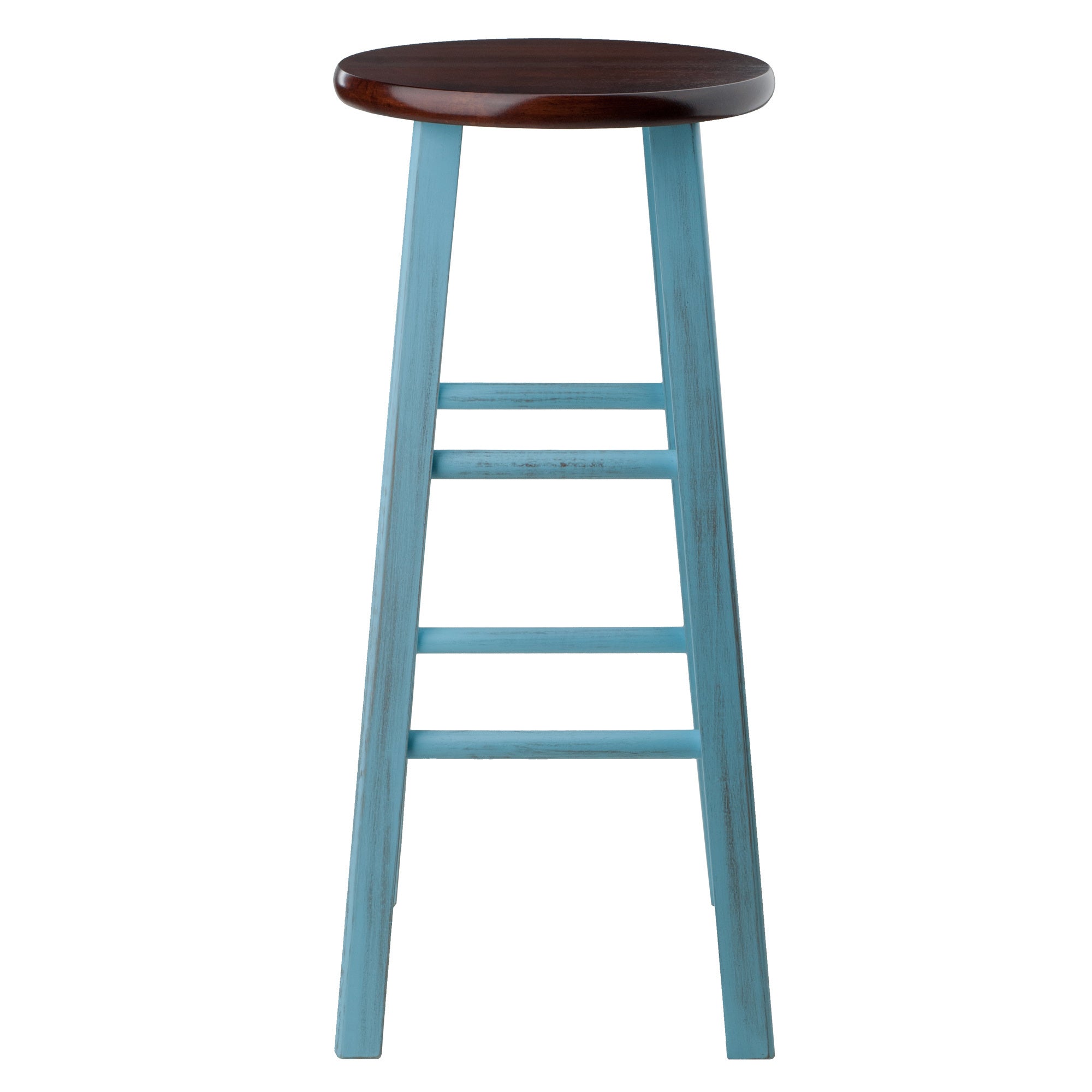 Ivy 29" Bar Stool Walnut/Light Blue